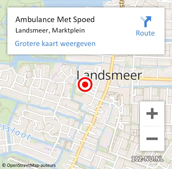 Locatie op kaart van de 112 melding: Ambulance Met Spoed Naar Landsmeer, Marktplein op 27 januari 2022 13:59