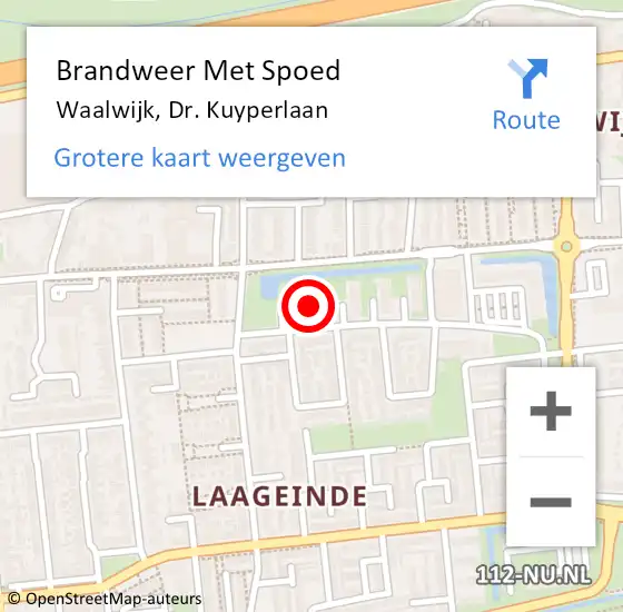 Locatie op kaart van de 112 melding: Brandweer Met Spoed Naar Waalwijk, Dr. Kuyperlaan op 27 januari 2022 14:30