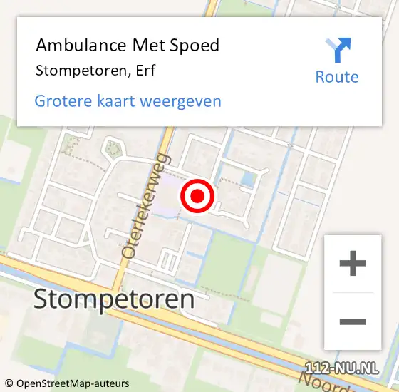 Locatie op kaart van de 112 melding: Ambulance Met Spoed Naar Stompetoren, Erf op 27 januari 2022 14:32