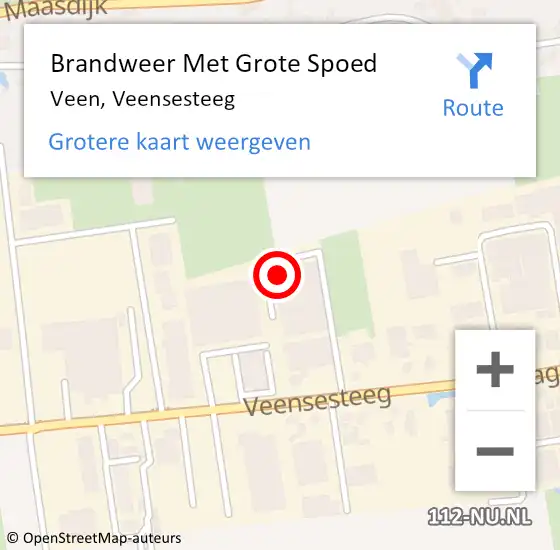 Locatie op kaart van de 112 melding: Brandweer Met Grote Spoed Naar Veen, Veensesteeg op 27 januari 2022 14:42