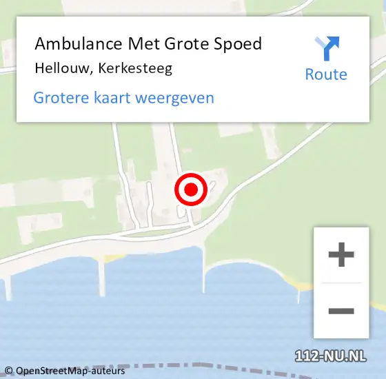 Locatie op kaart van de 112 melding: Ambulance Met Grote Spoed Naar Hellouw, Kerkesteeg op 27 januari 2022 15:13