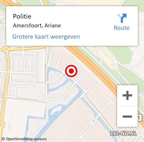 Locatie op kaart van de 112 melding: Politie Amersfoort, Ariane op 27 januari 2022 15:22