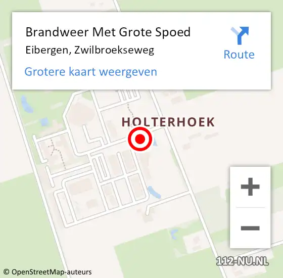 Locatie op kaart van de 112 melding: Brandweer Met Grote Spoed Naar Eibergen, Zwilbroekseweg op 27 januari 2022 15:37