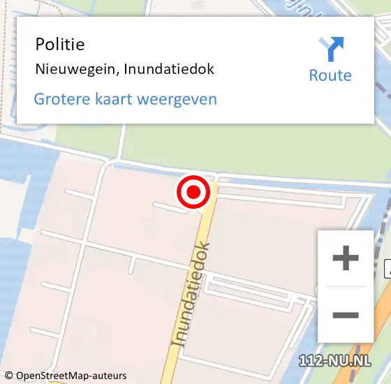 Locatie op kaart van de 112 melding: Politie Nieuwegein, Inundatiedok op 27 januari 2022 15:43