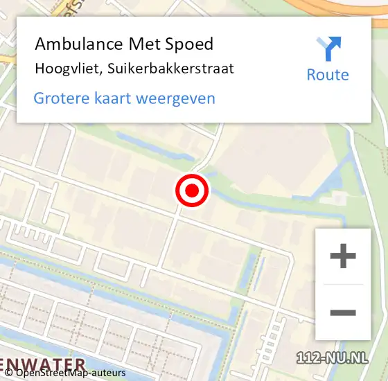 Locatie op kaart van de 112 melding: Ambulance Met Spoed Naar Hoogvliet, Suikerbakkerstraat op 27 januari 2022 16:17