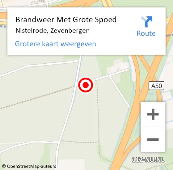 Locatie op kaart van de 112 melding: Brandweer Met Grote Spoed Naar Nistelrode, Zevenbergen op 27 januari 2022 16:35