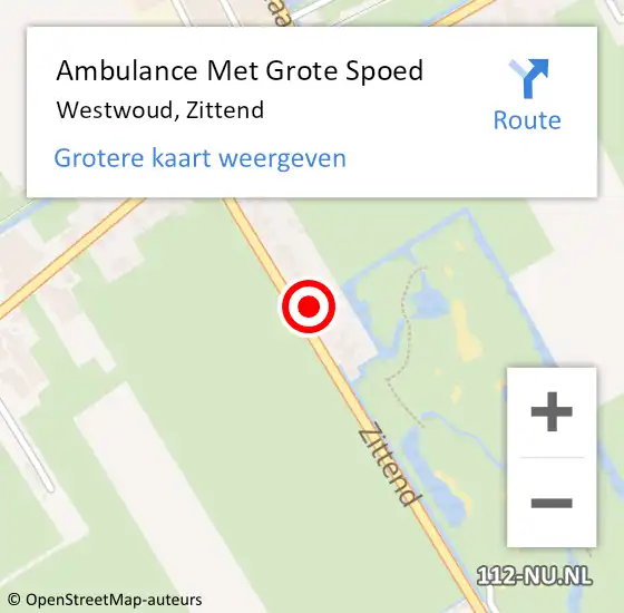 Locatie op kaart van de 112 melding: Ambulance Met Grote Spoed Naar Westwoud, Zittend op 27 januari 2022 16:58
