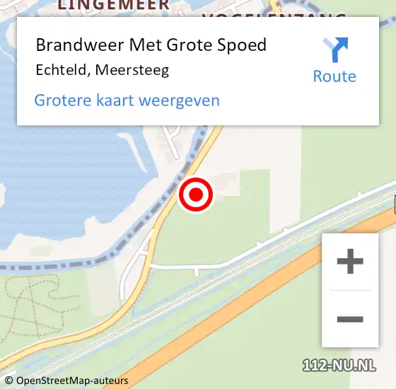 Locatie op kaart van de 112 melding: Brandweer Met Grote Spoed Naar Echteld, Meersteeg op 27 januari 2022 17:20