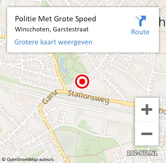 Locatie op kaart van de 112 melding: Politie Met Grote Spoed Naar Winschoten, Garstestraat op 27 januari 2022 17:28