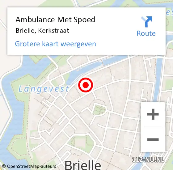 Locatie op kaart van de 112 melding: Ambulance Met Spoed Naar Brielle, Kerkstraat op 27 januari 2022 17:36