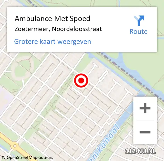 Locatie op kaart van de 112 melding: Ambulance Met Spoed Naar Zoetermeer, Noordeloosstraat op 27 januari 2022 17:37