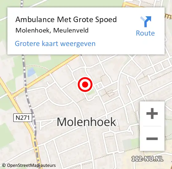 Locatie op kaart van de 112 melding: Ambulance Met Grote Spoed Naar Molenhoek, Meulenveld op 6 juli 2014 14:31