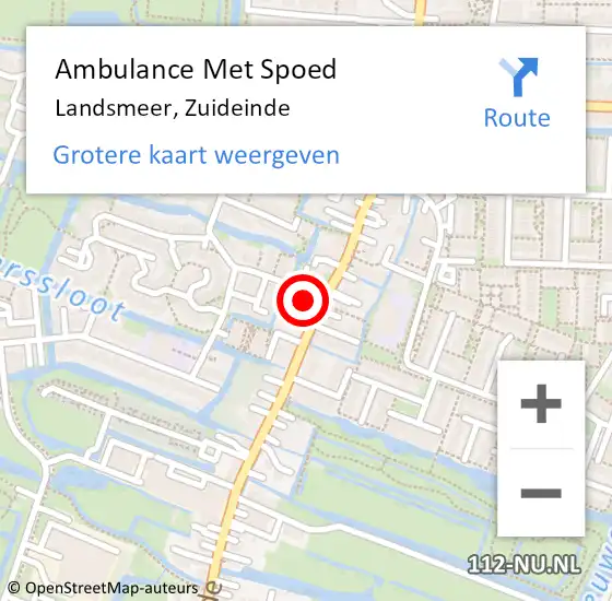 Locatie op kaart van de 112 melding: Ambulance Met Spoed Naar Landsmeer, Zuideinde op 27 januari 2022 18:28