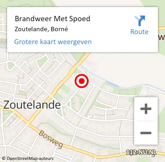 Locatie op kaart van de 112 melding: Brandweer Met Spoed Naar Zoutelande, Borné op 27 januari 2022 18:35