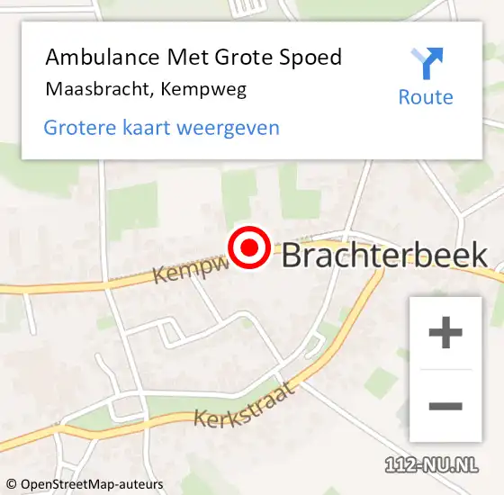Locatie op kaart van de 112 melding: Ambulance Met Grote Spoed Naar Maasbracht, Kempweg op 27 januari 2022 18:52