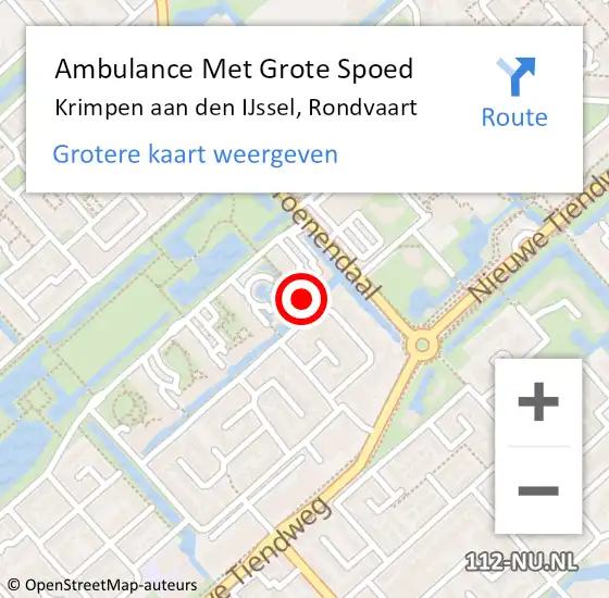 Locatie op kaart van de 112 melding: Ambulance Met Grote Spoed Naar Krimpen aan den IJssel, Rondvaart op 27 januari 2022 19:22