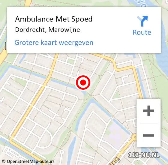Locatie op kaart van de 112 melding: Ambulance Met Spoed Naar Dordrecht, Marowijne op 27 januari 2022 19:42