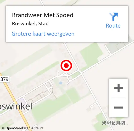 Locatie op kaart van de 112 melding: Brandweer Met Spoed Naar Roswinkel, Stad op 27 januari 2022 19:58