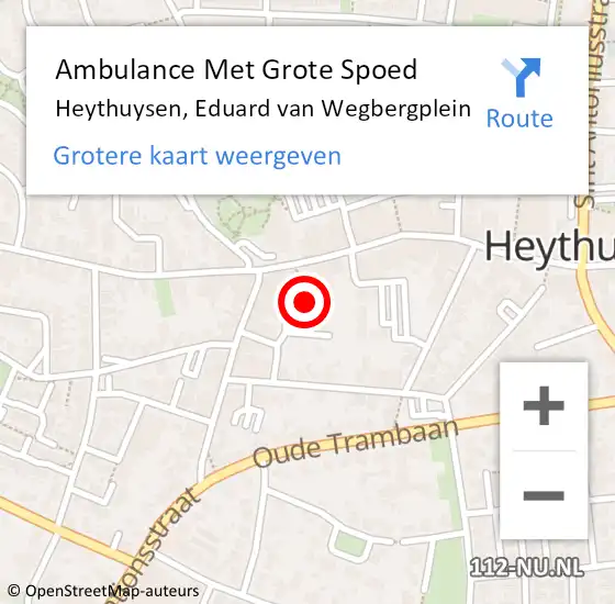 Locatie op kaart van de 112 melding: Ambulance Met Grote Spoed Naar Heythuysen, Eduard van Wegbergplein op 27 januari 2022 20:08