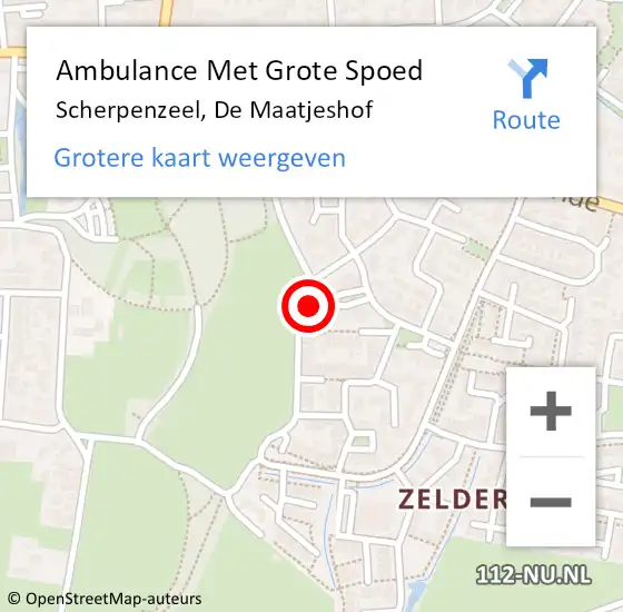Locatie op kaart van de 112 melding: Ambulance Met Grote Spoed Naar Scherpenzeel, De Maatjeshof op 27 januari 2022 20:27