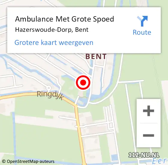 Locatie op kaart van de 112 melding: Ambulance Met Grote Spoed Naar Hazerswoude-Dorp, Bent op 27 januari 2022 21:18