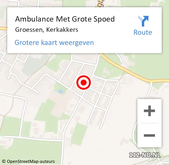 Locatie op kaart van de 112 melding: Ambulance Met Grote Spoed Naar Groessen, Kerkakkers op 27 januari 2022 21:19