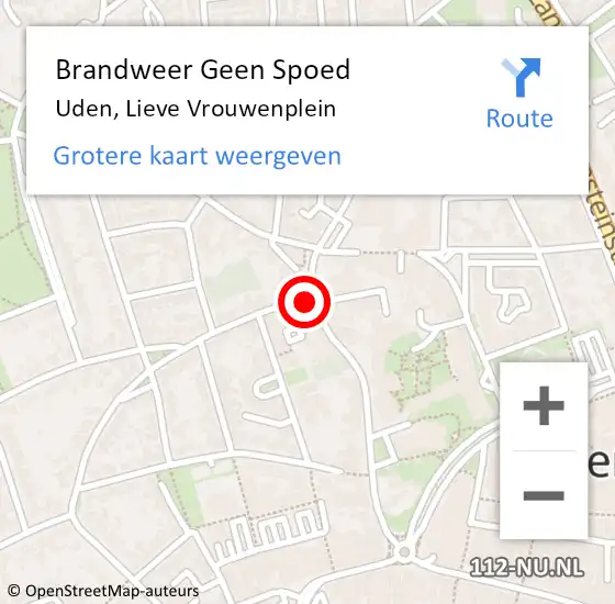 Locatie op kaart van de 112 melding: Brandweer Geen Spoed Naar Uden, Lieve Vrouwenplein op 27 januari 2022 22:06