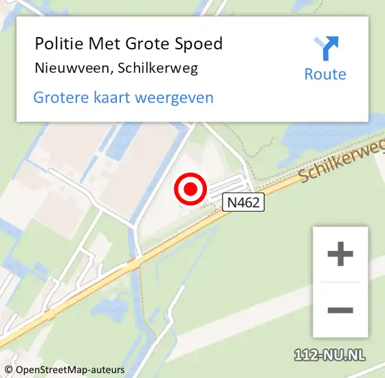 Locatie op kaart van de 112 melding: Politie Met Grote Spoed Naar Nieuwveen, Schilkerweg op 27 januari 2022 22:28