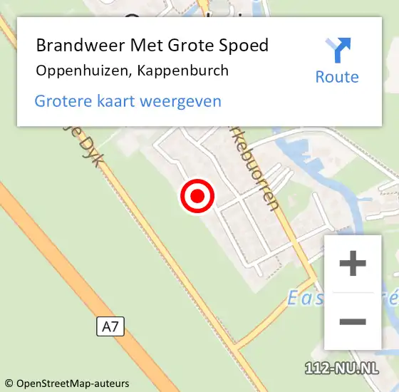 Locatie op kaart van de 112 melding: Brandweer Met Grote Spoed Naar Oppenhuizen, Kappenburch op 27 januari 2022 22:47