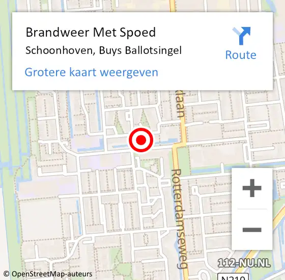 Locatie op kaart van de 112 melding: Brandweer Met Spoed Naar Schoonhoven, Buys Ballotsingel op 27 januari 2022 23:05