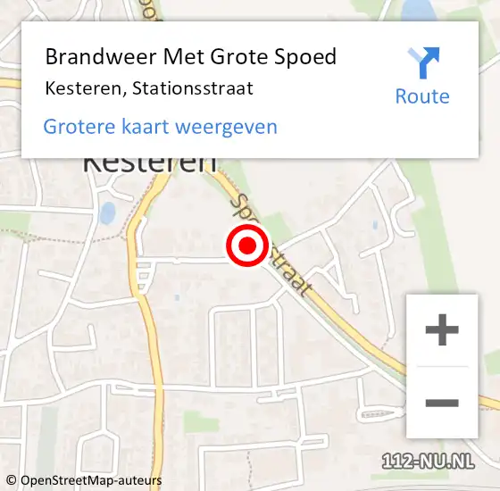 Locatie op kaart van de 112 melding: Brandweer Met Grote Spoed Naar Kesteren, Stationsstraat op 28 januari 2022 00:11