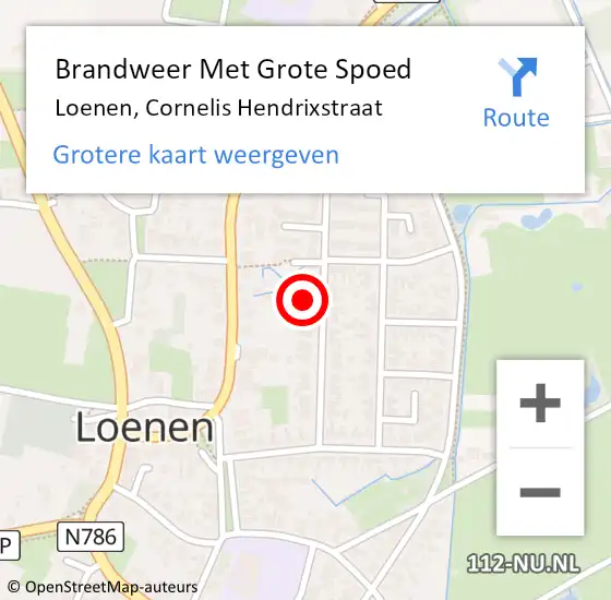 Locatie op kaart van de 112 melding: Brandweer Met Grote Spoed Naar Loenen, Cornelis Hendrixstraat op 28 januari 2022 00:12