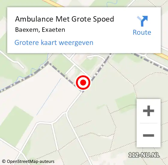 Locatie op kaart van de 112 melding: Ambulance Met Grote Spoed Naar Baexem, Exaeten op 28 januari 2022 00:56