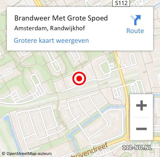 Locatie op kaart van de 112 melding: Brandweer Met Grote Spoed Naar Amsterdam-Zuidoost, Randwijkhof op 28 januari 2022 02:48