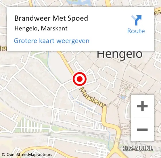 Locatie op kaart van de 112 melding: Brandweer Met Spoed Naar Hengelo, Marskant op 28 januari 2022 03:14