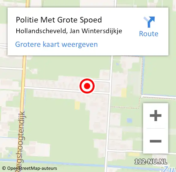 Locatie op kaart van de 112 melding: Politie Met Grote Spoed Naar Hollandscheveld, Jan Wintersdijkje op 28 januari 2022 07:15