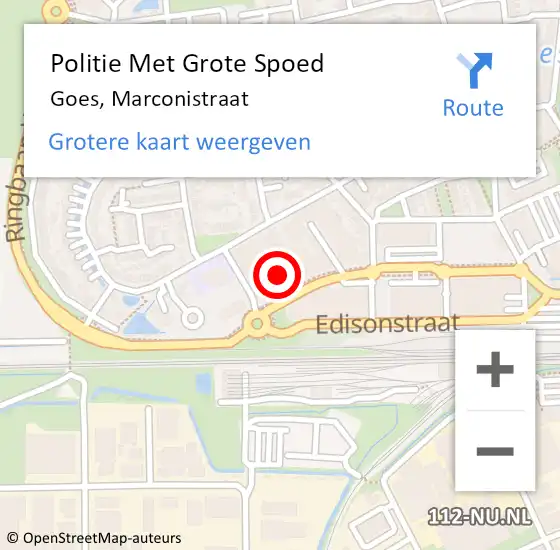 Locatie op kaart van de 112 melding: Politie Met Grote Spoed Naar Goes, Marconistraat op 28 januari 2022 08:15