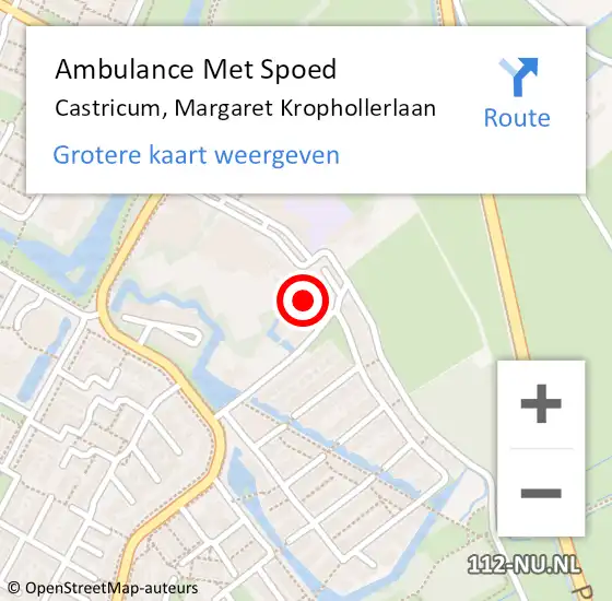 Locatie op kaart van de 112 melding: Ambulance Met Spoed Naar Castricum, Margaret Krophollerlaan op 28 januari 2022 08:26