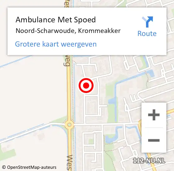 Locatie op kaart van de 112 melding: Ambulance Met Spoed Naar Noord-Scharwoude, Krommeakker op 28 januari 2022 08:36