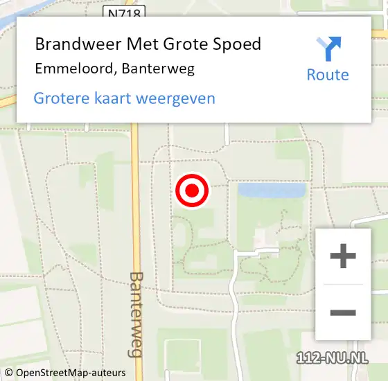 Locatie op kaart van de 112 melding: Brandweer Met Grote Spoed Naar Emmeloord, Banterweg op 28 januari 2022 08:37