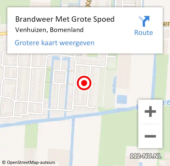 Locatie op kaart van de 112 melding: Brandweer Met Grote Spoed Naar Venhuizen, Bomenland op 28 januari 2022 09:11