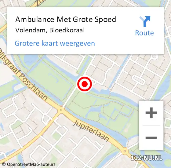 Locatie op kaart van de 112 melding: Ambulance Met Grote Spoed Naar Volendam, Bloedkoraal op 28 januari 2022 09:19