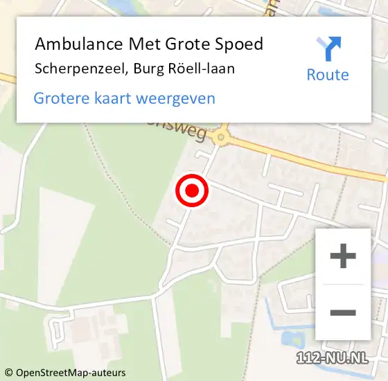 Locatie op kaart van de 112 melding: Ambulance Met Grote Spoed Naar Scherpenzeel, Burg Röell-laan op 28 januari 2022 09:43