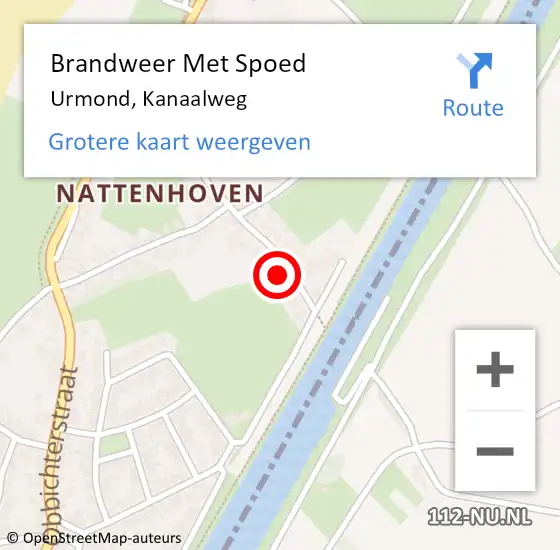 Locatie op kaart van de 112 melding: Brandweer Met Spoed Naar Urmond, Kanaalweg op 28 januari 2022 09:46