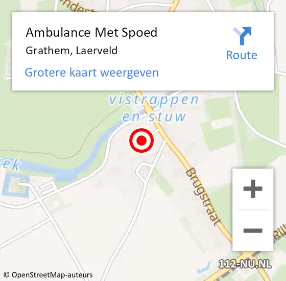 Locatie op kaart van de 112 melding: Ambulance Met Spoed Naar Grathem, Laerveld op 28 januari 2022 10:08