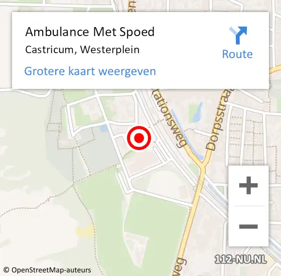 Locatie op kaart van de 112 melding: Ambulance Met Spoed Naar Castricum, Westerplein op 28 januari 2022 10:11