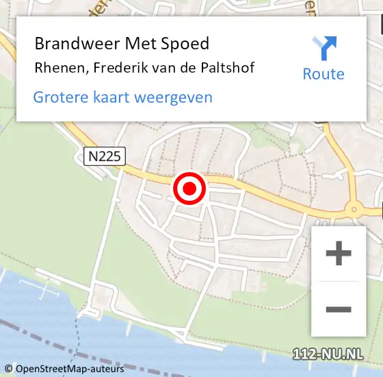 Locatie op kaart van de 112 melding: Brandweer Met Spoed Naar Rhenen, Frederik van de Paltshof op 28 januari 2022 11:02