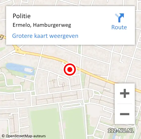 Locatie op kaart van de 112 melding: Politie Ermelo, Hamburgerweg op 28 januari 2022 11:04