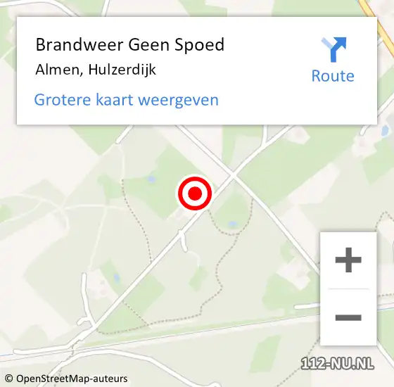 Locatie op kaart van de 112 melding: Brandweer Geen Spoed Naar Almen, Hulzerdijk op 28 januari 2022 11:14