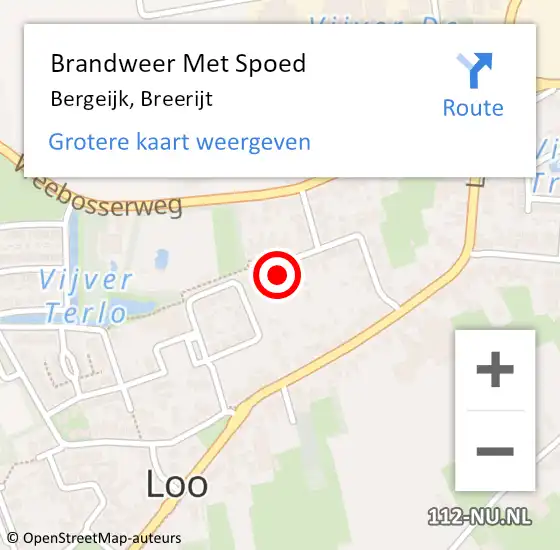 Locatie op kaart van de 112 melding: Brandweer Met Spoed Naar Bergeijk, Breerijt op 28 januari 2022 11:16